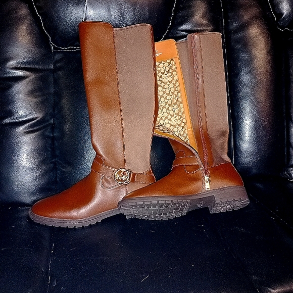 Coach Brown leather boots size 8 - Picture 1 of 2